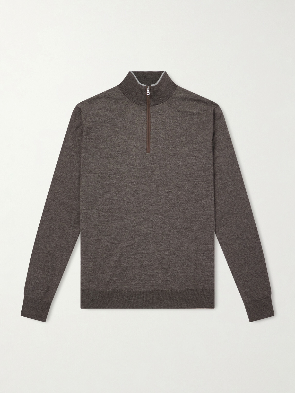 Peter Millar - Excursionist Merino Wool-Blend Half-Zip Sweater - Brown