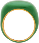 VEERT Green Enamel Square Signet Ring