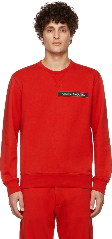 Photo: Alexander McQueen Red Selvedge Logo Tape Sweatshirt