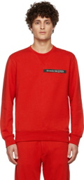 Alexander McQueen Red Selvedge Logo Tape Sweatshirt