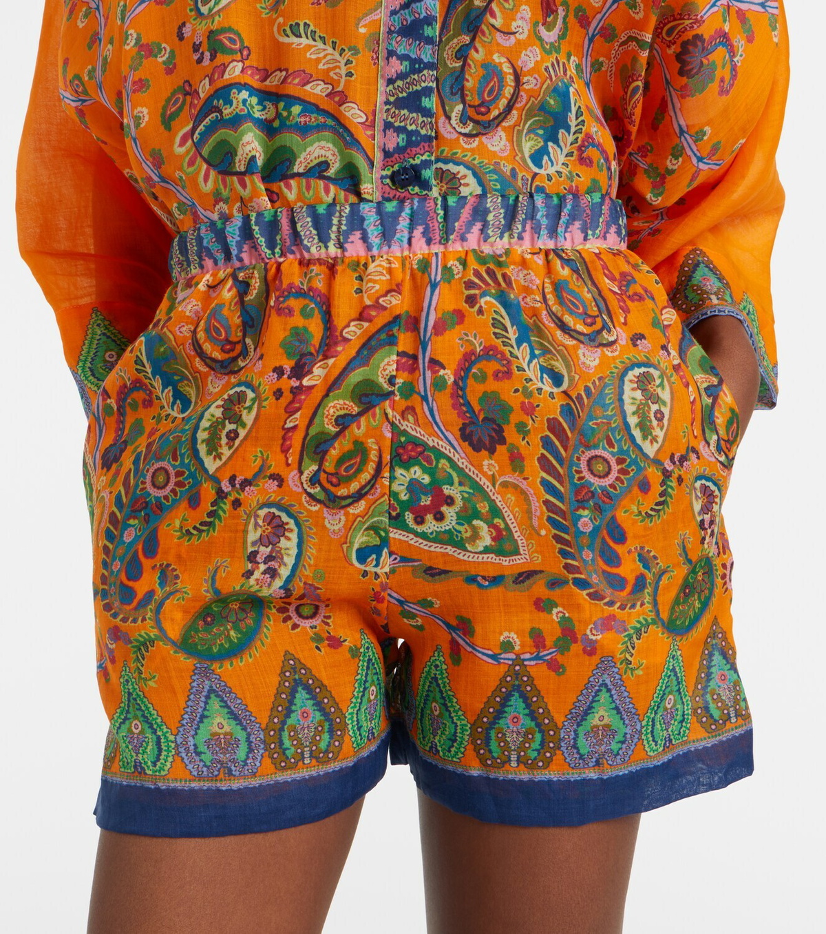 Etro Paisley high-rise shorts