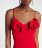 Magda Butrym Floral-appliqué wool-blend midi dress