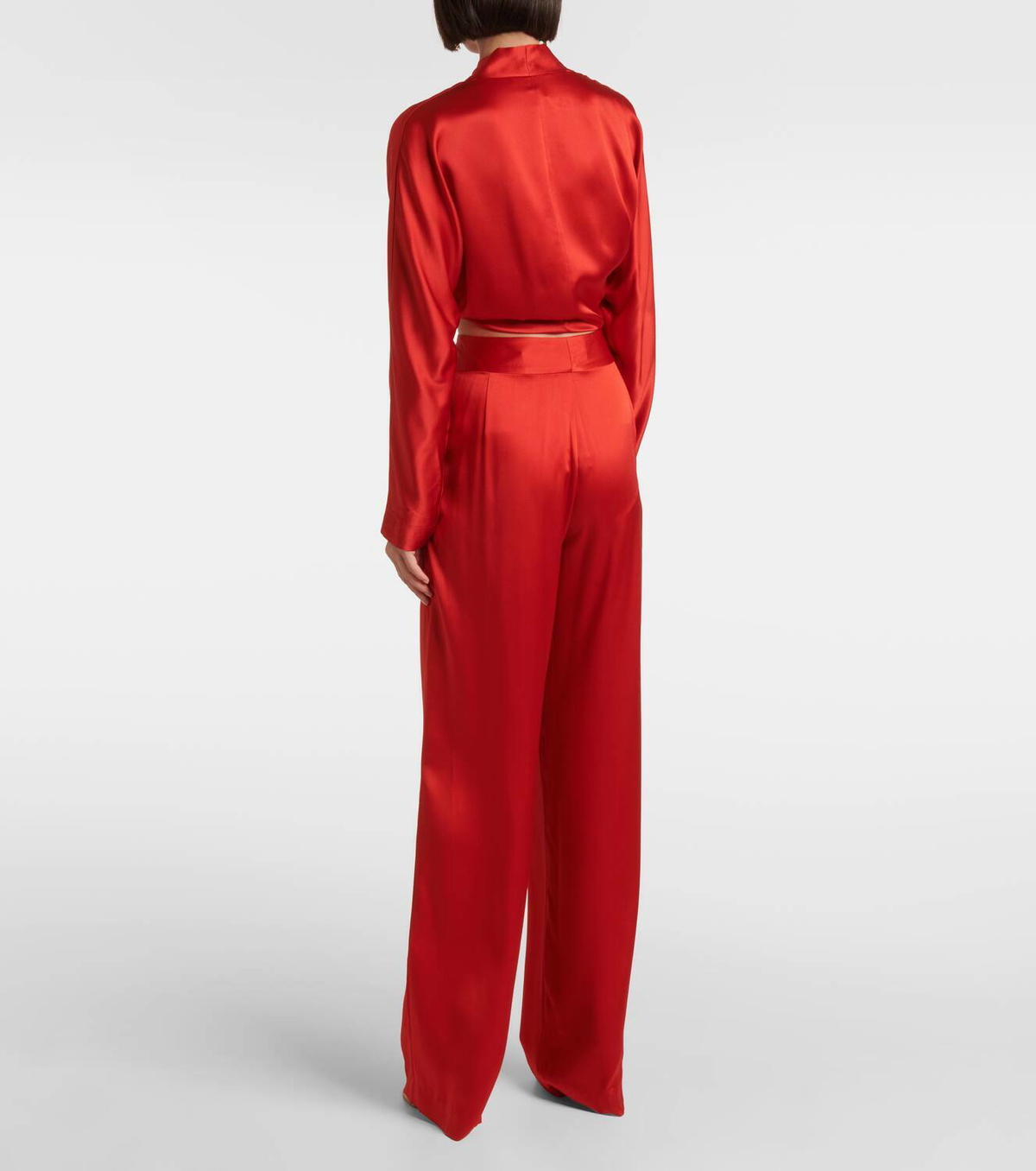 The Sei Tie-detail silk satin top