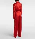 The Sei Tie-detail silk satin top