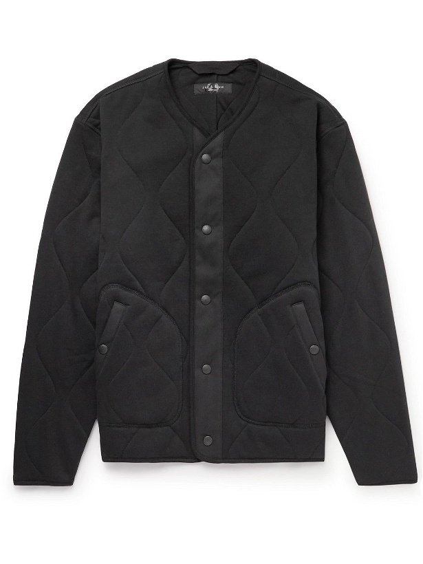 Photo: Rag & Bone - City Quilted Organic Cotton-Jersey Jacket - Black