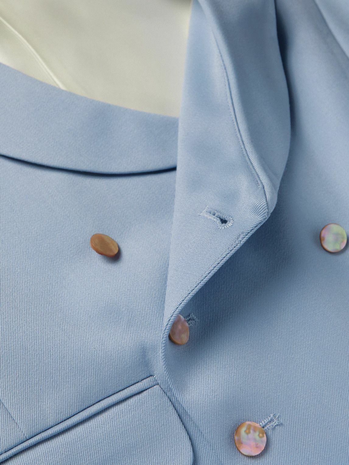Favourbrook - Dukes Slim-Fit Shawl-Lapel Double-Breasted Linen Waistcoat - Blue