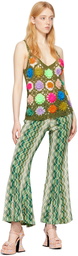 Anna Sui Multicolor Floral Crochet Vest