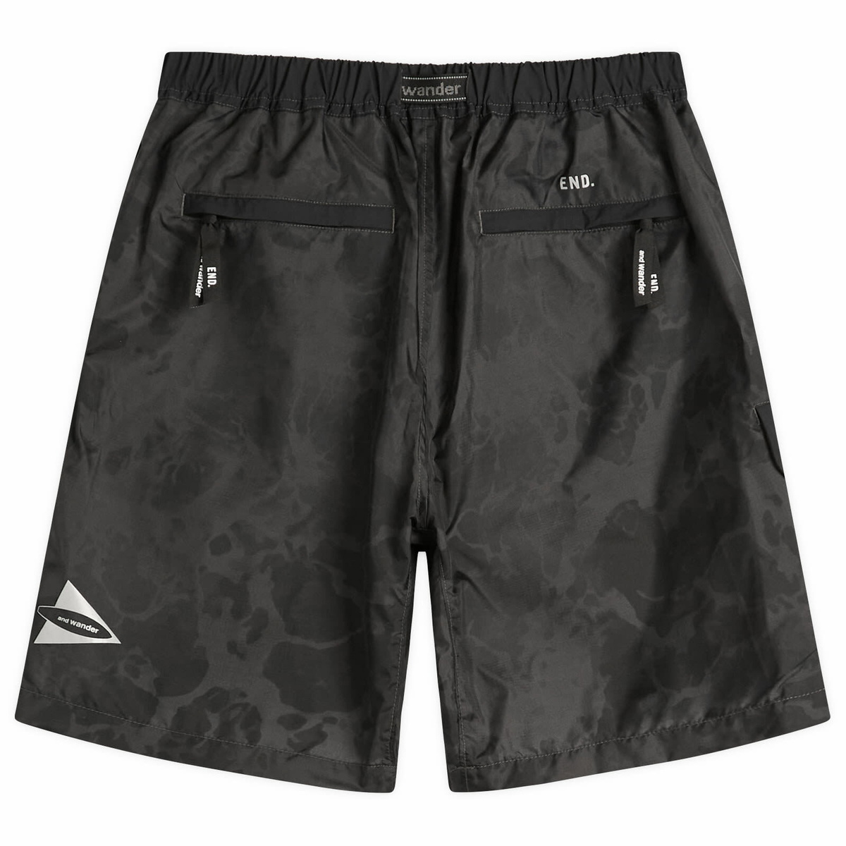 END. x and wander Nylon Print Short Pant in Charcoal