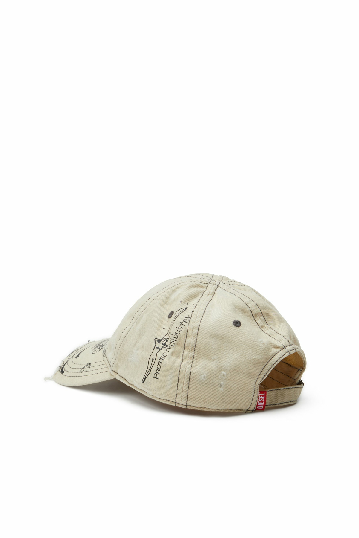 Diesel Distressed baseball cap with Phoenix print - Caps Mens in