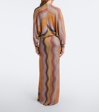 Missoni Draped printed lamé gown