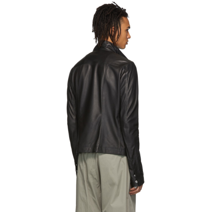 Rick Owens Black Mollino Biker Jacket Rick Owens