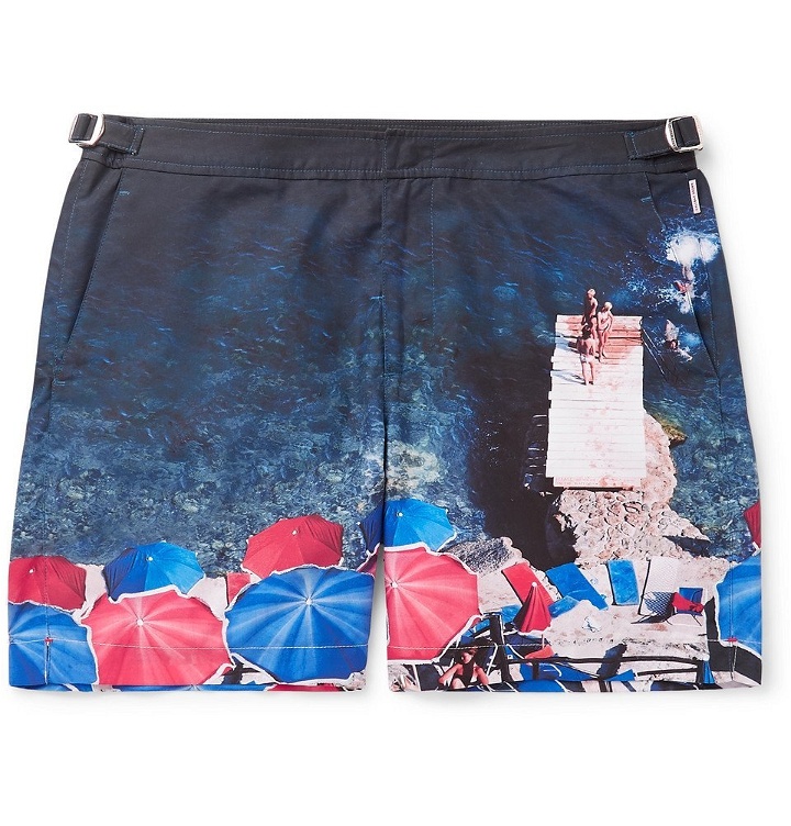 Photo: Orlebar Brown - Bulldog Mid-Length Printed Swim Shorts - Men - Blue