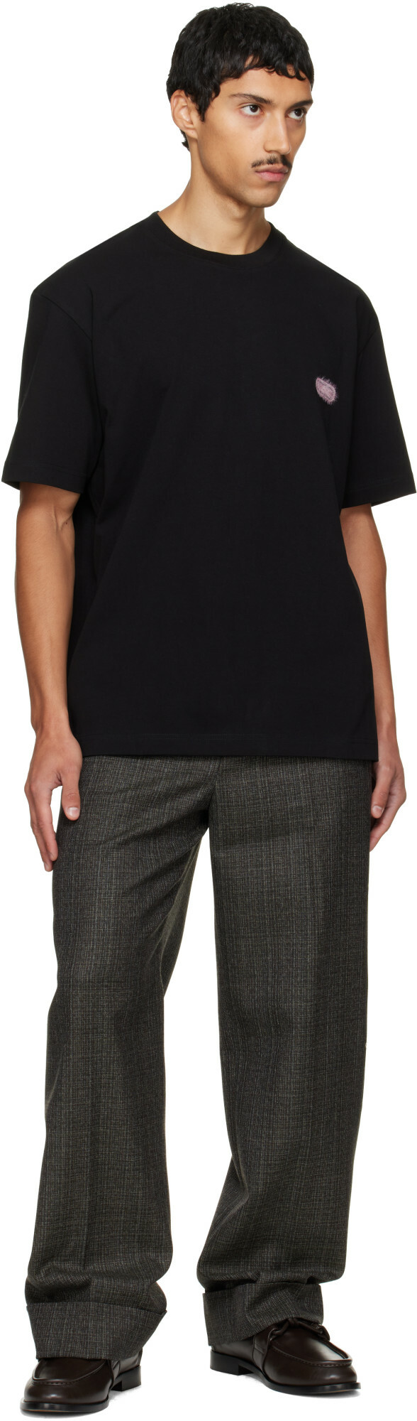 Solid Homme Black Solid Back Logo T-shirt