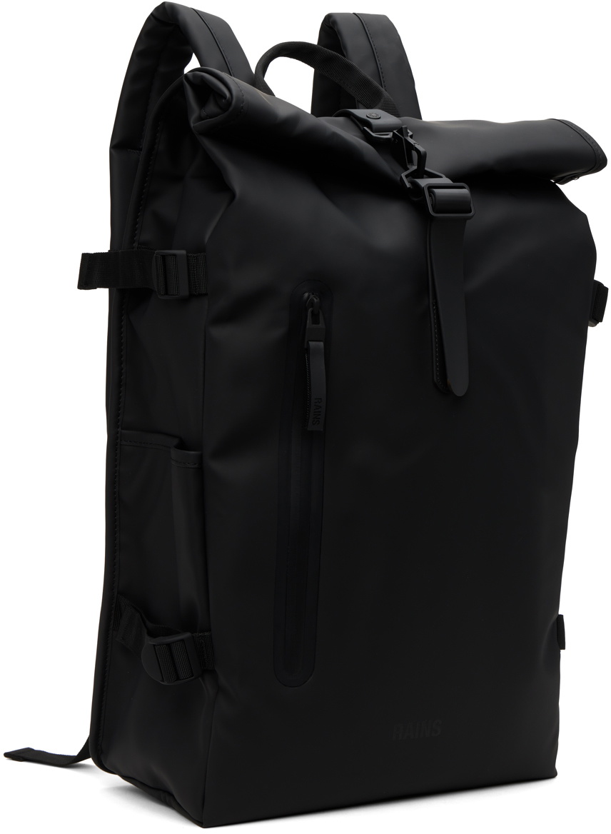 Large Rains Backpack RAINS Black Rolltop Rucksack Large Backpack Rains