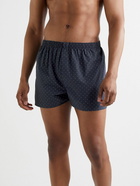 Sunspel - Printed Cotton Boxer Shorts - Blue