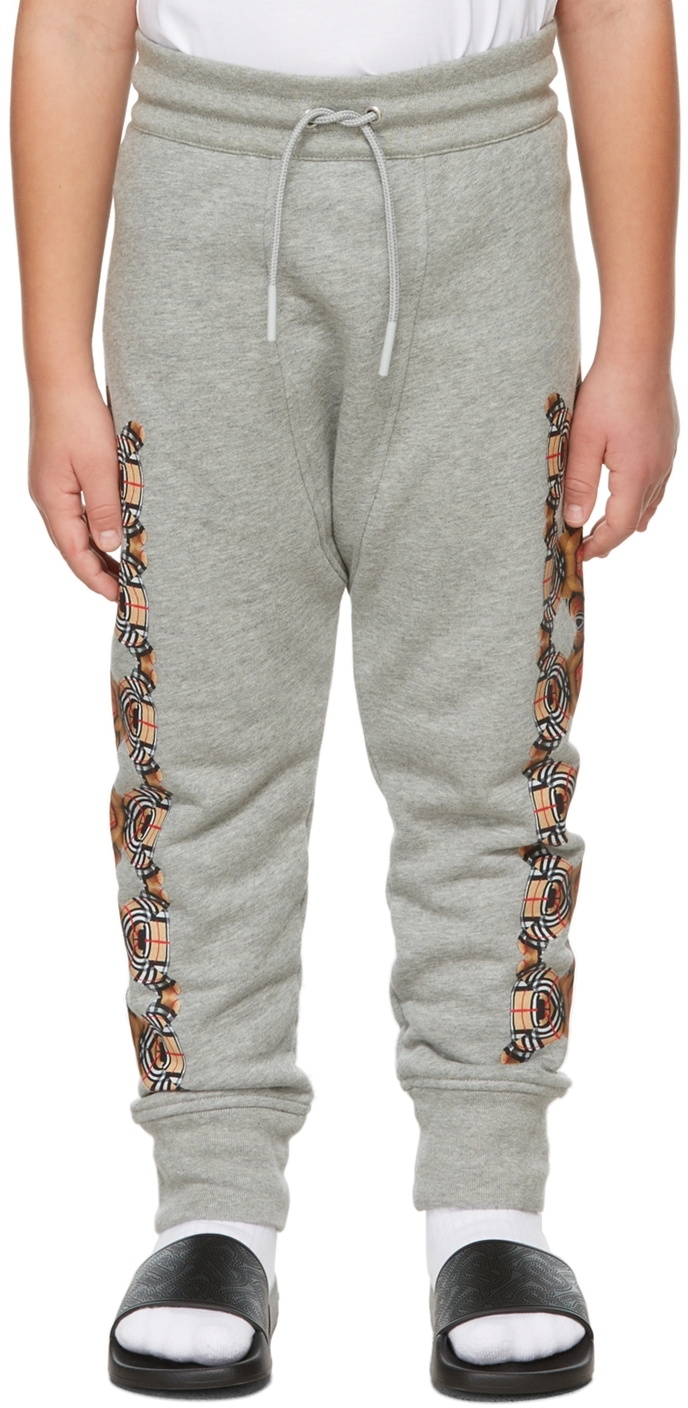 Burberry Kids Grey Thomas Bear Print Lounge Pants Burberry