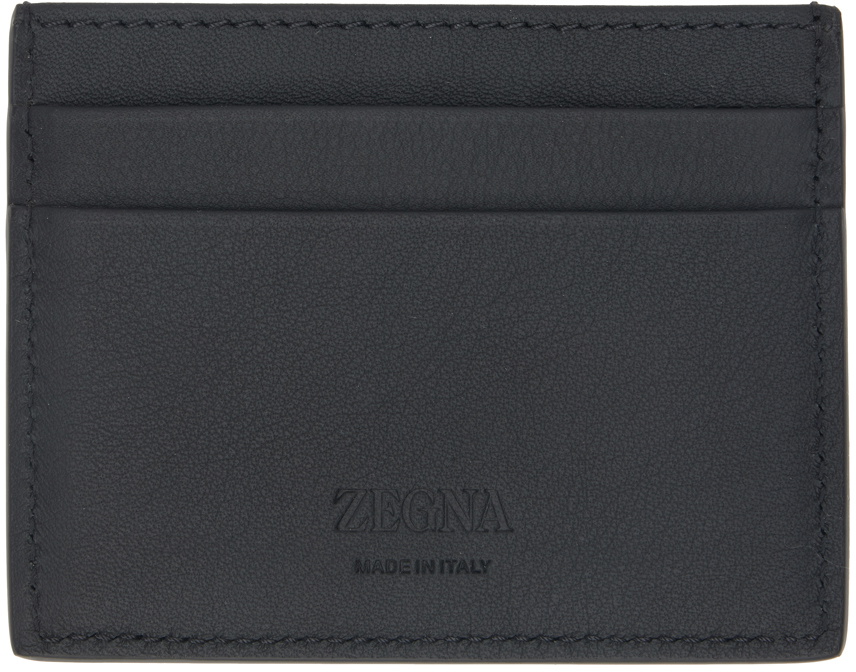 ZEGNA Black Simple Card Holder Zegna