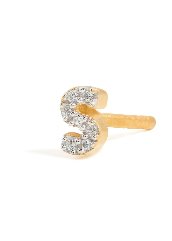 Photo: Missoma S Initial 18kt Gold-plated Single Stud Earring - One Size