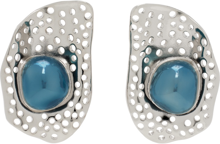 Photo: Kiko Kostadinov Silver & Blue Alis Dish Earrings