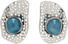 Kiko Kostadinov Silver & Blue Alis Dish Earrings