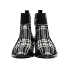 Giuseppe Zanotti Black and White Plaid Zip-Up Boots