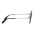 Alexander McQueen Black and Silver Aviator Sunglasses