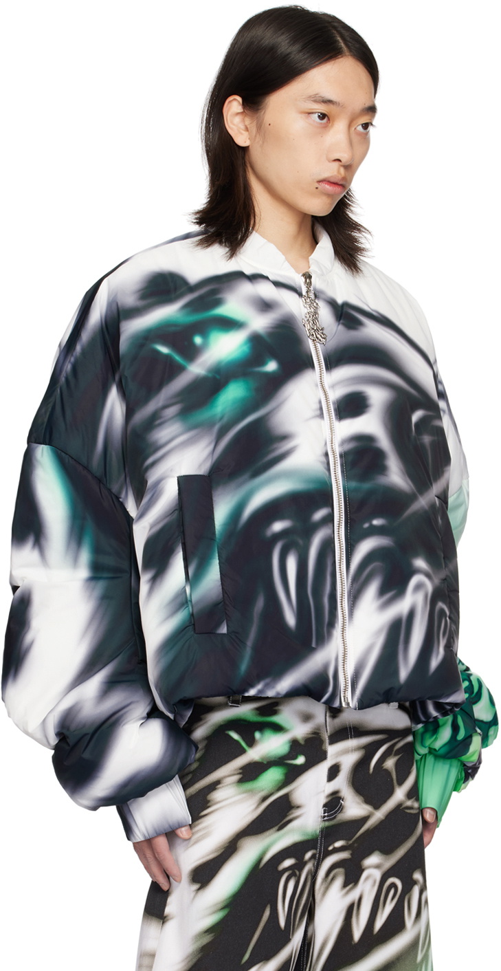 Gerrit Jacob White Oversized Bomber Jacket