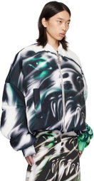 Gerrit Jacob White Oversized Bomber Jacket