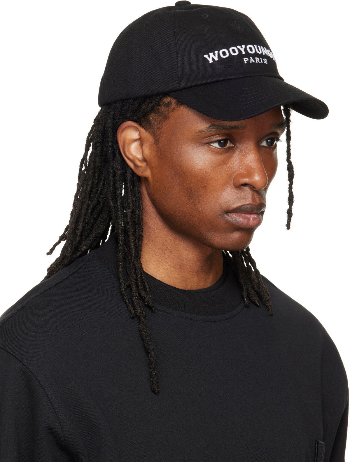 WOOYOUNGMI Black Embroidered Ball Cap