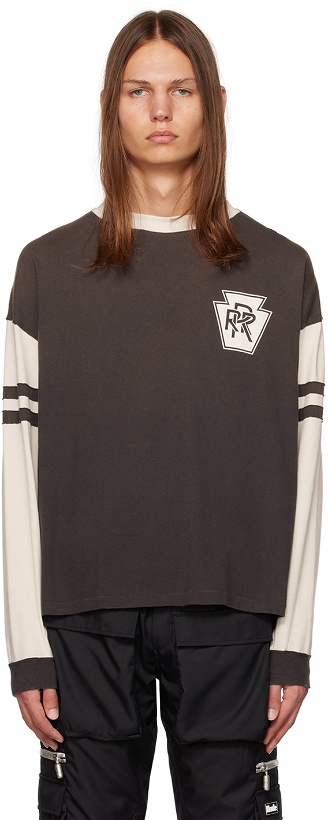 Photo: Rhude Black & White Triple R Long Sleeve T-Shirt