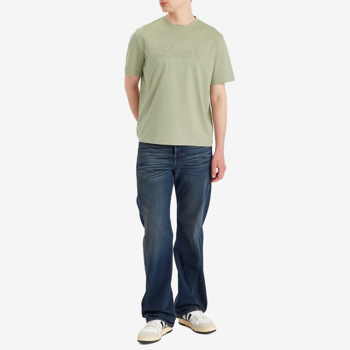 Lanvin Men's Debossed Script Logo T-Shirt in Lin