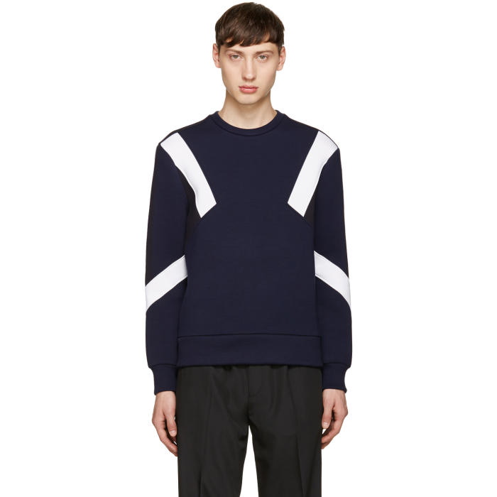 Photo: Neil Barrett Navy Retro Modernist Pullover