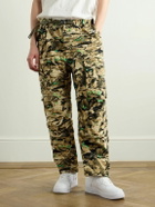 Nike - ACG Smith Summit Straight-Leg Convertible Camouflage-Print Belted Canvas Cargo Trousers - Green