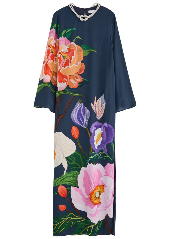 Photo: Borgo DE Nor Capucine Floral-print Maxi Dress Navy