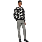 Alexander McQueen Black and Off-White Dogtooth Jacquard Sweater