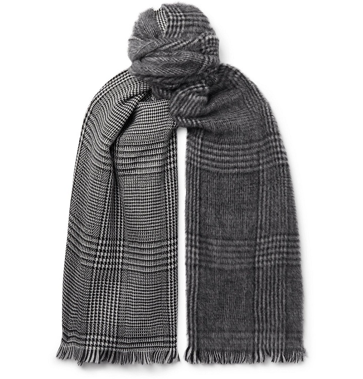 Photo: Altea - Fringed Prince of Wales Checked Wool Scarf - Gray