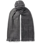 Altea - Fringed Prince of Wales Checked Wool Scarf - Gray