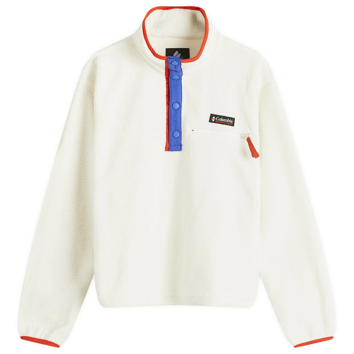 user_2ce2a8bb Columbia Women's Helvetia Cropped Half Snap Fleece in Chalk Columbia