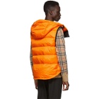 Burberry Orange Down Winslow Hooded Vest