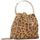 Jimmy Choo Tan Bon Bon Leopard Print Pony Bag