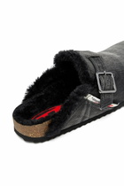 Diesel D-Woodstock-Denim mules with fluffy lining - Slides Mens in Black