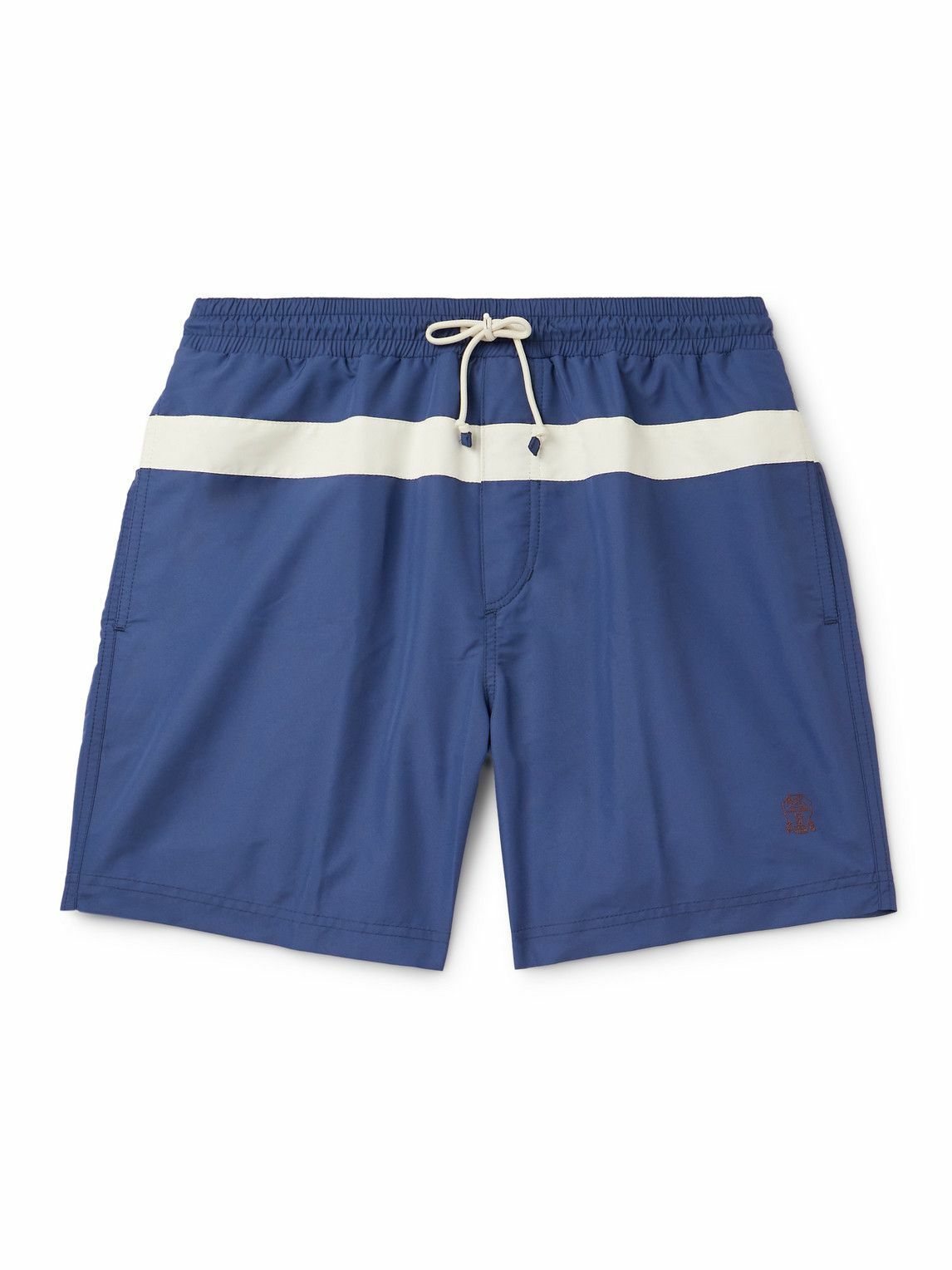 Brunello Cucinelli - Straight-Leg Striped Swim Shorts - Blue Brunello ...