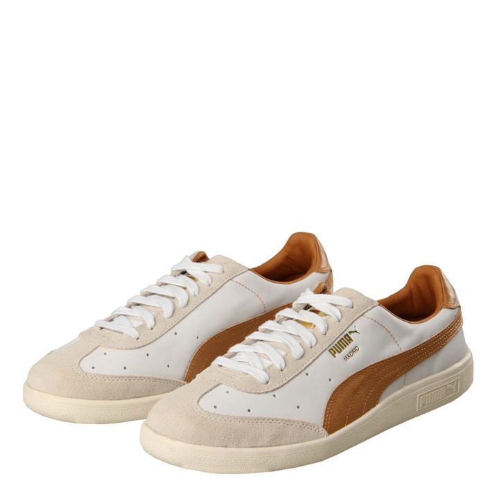 Photo: Madrid Tanned Trainers - White / Almond