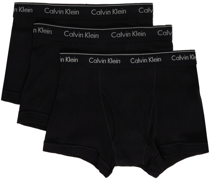Photo: Calvin Klein Underwear Three-Pack Black Classic Fit Trunk Boxers