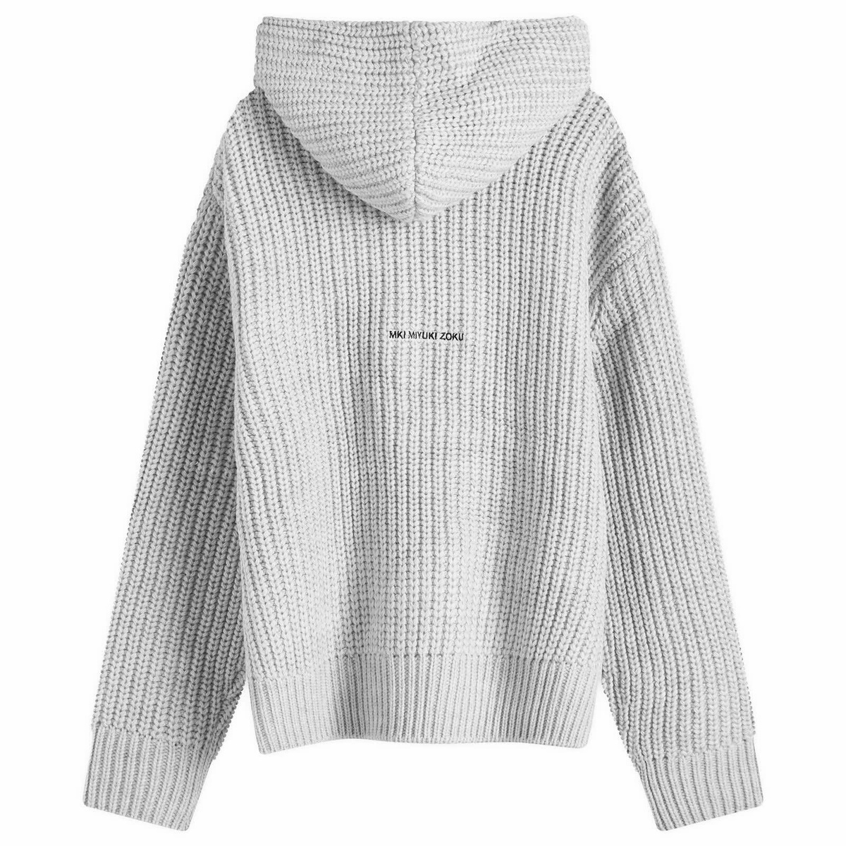 スウェット・トレーナー MKI MIYUKI ZOKU Chunky Rib Knit Hoodie Grey MKI Men's Chunky Rib Knit Hoodie in Grey MKI Miyuki-Zoku