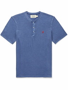 Polo Ralph Lauren - Logo-Embroidered Cotton-Jersey Henley T-Shirt - Blue