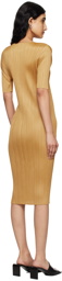 PLEATS PLEASE ISSEY MIYAKE Yellow Monthly Colors May Midi Dress