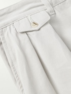 Beams Plus - Wide-Leg Pleated Cotton-Twill Shorts - Neutrals