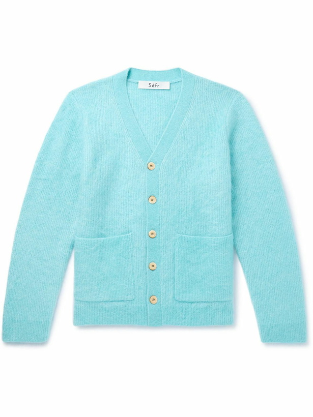 Photo: Séfr - Kaito Ribbed Mohair-Blend Cardigan - Blue