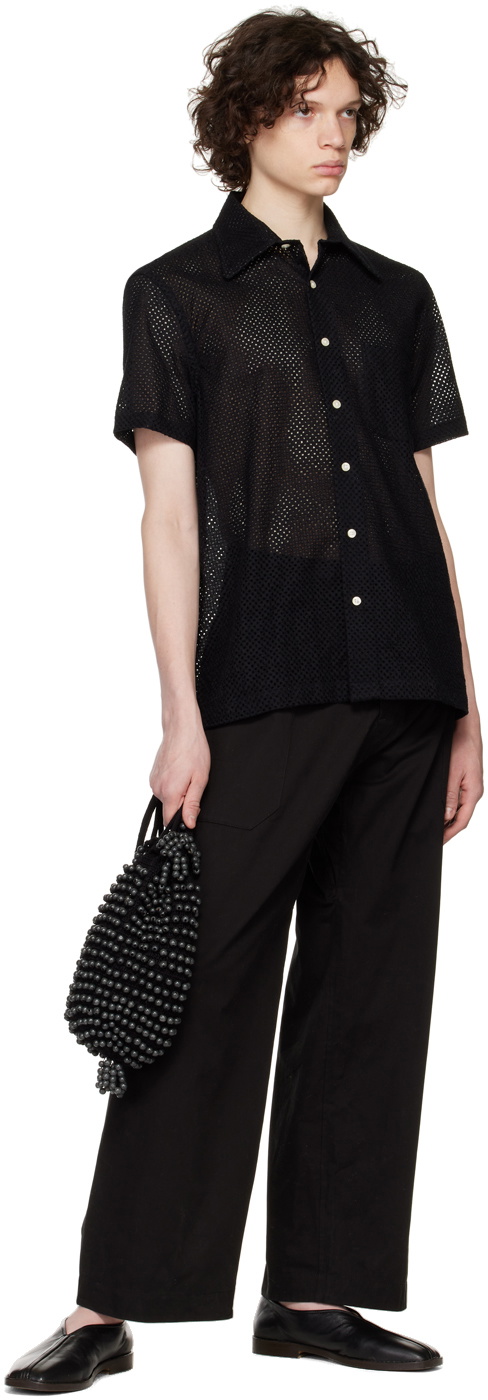Factor's Black Lace Short Sleeve Shirt